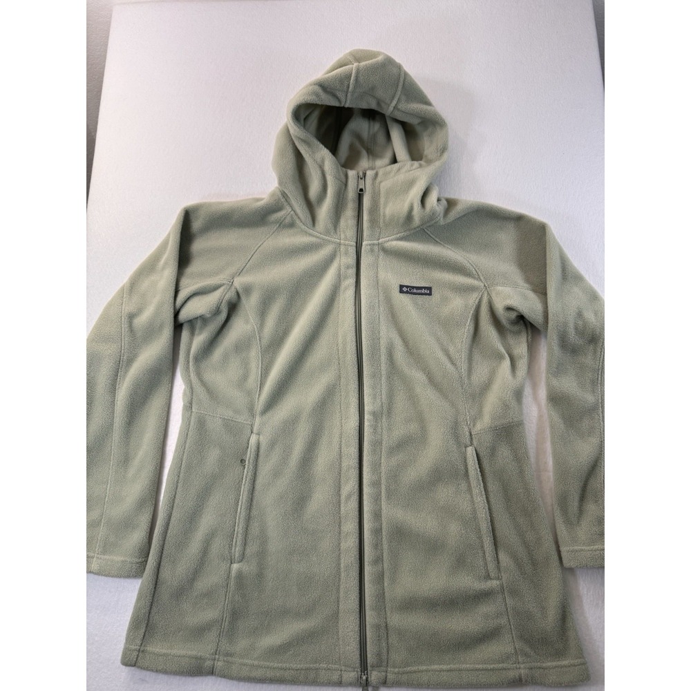 Columbia Womens Benton Springs II Fleece Hoodie XL Mint Green Mockneck Outdoor